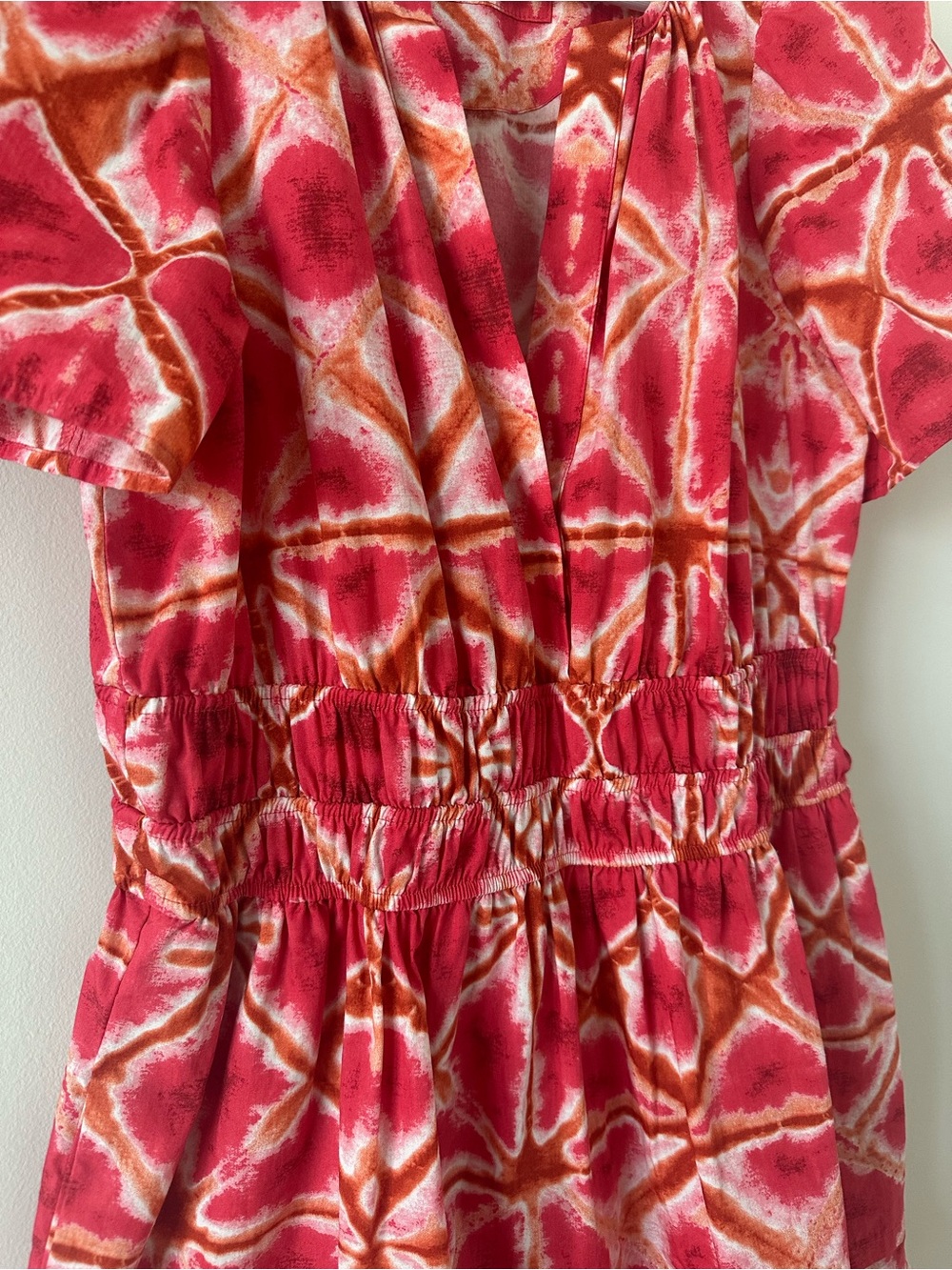 Anthropologie Somerset Mini Dress Size Small Pink White Smocked Printed Dress - Picture 9 of 14